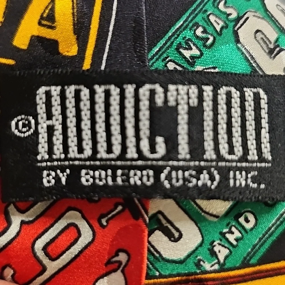 Colorful License‎ Plate Novelty Necktie. By ADDICTION USA. silk Handmade.